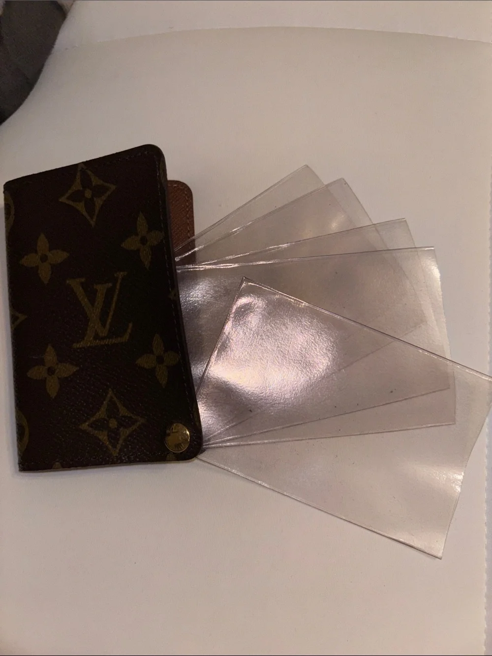 Louis Vuitton Vintage Brown Monogram Card Wallet Case with Snap